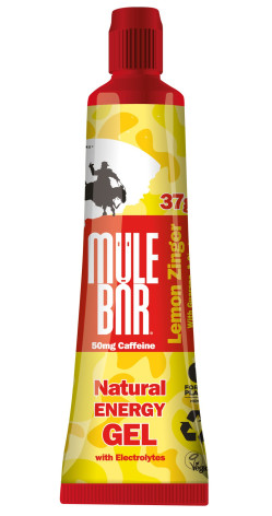 Aanbieding MuleBar Natural Energy Gel - Lemon Zinger - 37 gram (THT 31-8-2019)