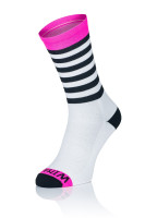 Winaar BWP stripes - Wit/Zwart Met Fluo Roze Accenten