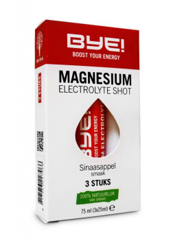 Aanbieding BYE Magnesium Electrolyte Shot - 3 x 25 ml - 5 + 1 gratis