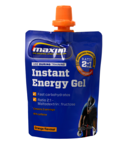 Aanbieding Maxim Instant Energy Gel - Orange/Cafeine - 100 gram (THT 28-2-2019)