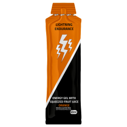 Lightning Endurance Energy Gel Squeezed Fruit Juice - Orange - 1 x 60 ml (LET OP! THT 10-6-2024)