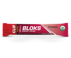 Aanbieding Clif Blok Energy Chew - Strawberry - 60 gram (THT 16-2-2020)