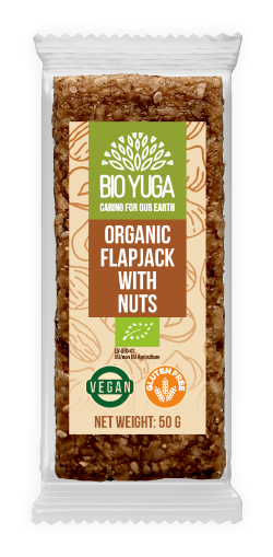 Bio Yuga - Organic Flapjack Bar - Nuts - 12 x 55 gram (LET OP! THT 31-1-2025)