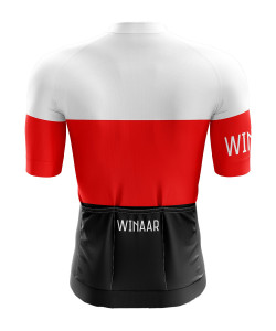 Winaar BWR Fietsshirt korte mouw - Zwart-Rood-Wit