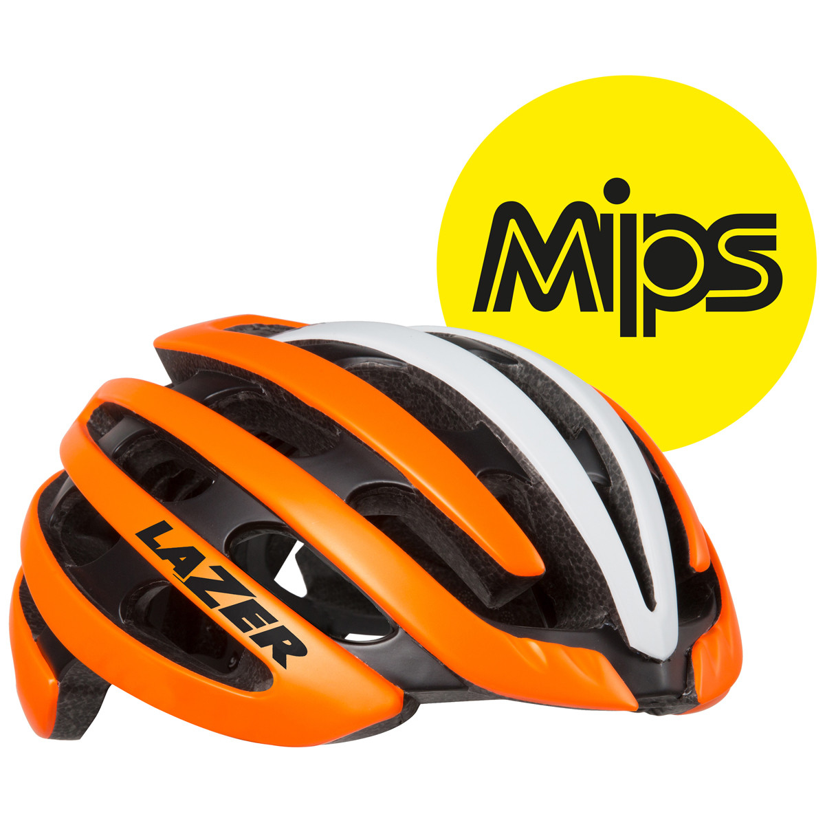 Z1 MIPS - Mat Fluor Oranje Wit - MIPS Z1 Lazer - Fietshelm - Accessoires - sportvoeding op Wielervoeding.nl