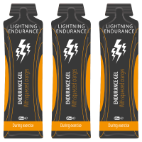 Lightning Endurance Energy Gel Squeezed Fruit Juice - Orange - 24 x 60 ml (THT 22-8-2025)
