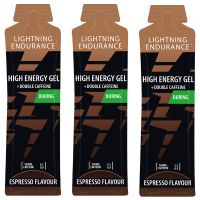 Lightning Endurance High Energy Gel - Double Espresso - 160 mg Caffeine - 24 x 60 ml