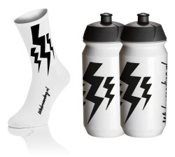 Lightning Socks - Wit + 2x Bidons - Wit