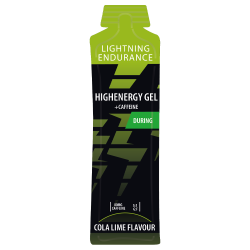 Lightning Endurance High Energy Gel - Cola Lime - 80 mg Caffeine - 24 x 60 ml