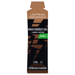 Lightning Endurance High Energy Gel - Double Espresso - 160 mg Caffeine - 24 x 60 ml
