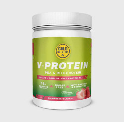 Aanbieding GoldNutrition V-Protein - Strawberry - 1000 gram (THT 31-5-2024)