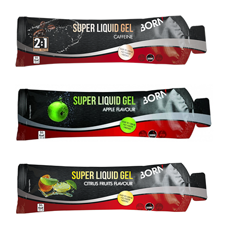 Proefpakket Born Super Liquid Gel met 10 energiegels - Proefpakket  Energiegels - Proefpakketten - Voordeelpakketten - Wielervoeding.nl