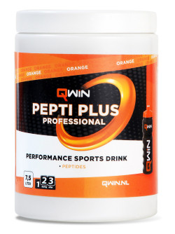 Aanbieding Qwin Peptiplus Sportdrank - Orange - 380 gram (THT 31-5-2021)