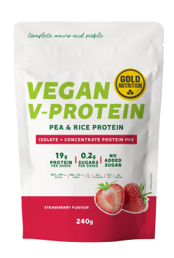GoldNutrition V-Protein - Strawberry - 240 gram (THT 31-8-2025)