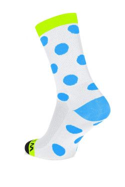 Winaar WBF dots - Wit/Fluo Geel Met Blauwe Stippen