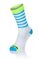 Winaar WBF stripes - Wit/Fluo Geel Met Blauwe Strepen