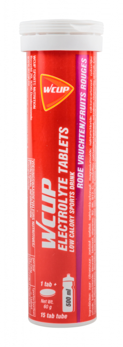 Aanbieding WCUP Electrolyte Tablets - Red Fruit - 15 tabs (THT 31-3-2022)